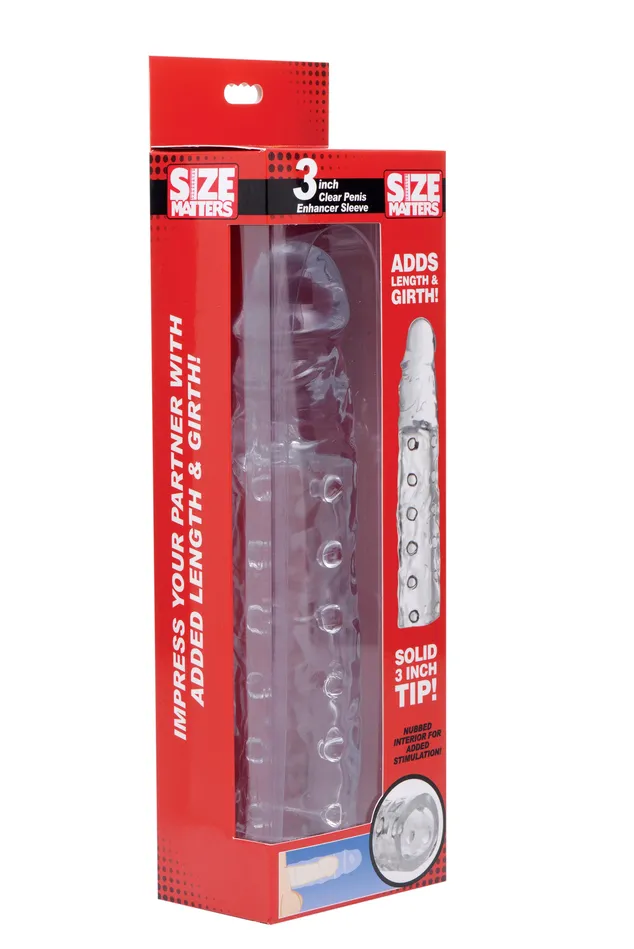 3in Clear Penis Enhancer Sleeve Size Matters Male Sex Toys