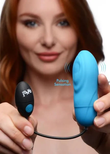 7x Pulsing Rechargeable Silicone Vibrator Blue Bang Vibrators