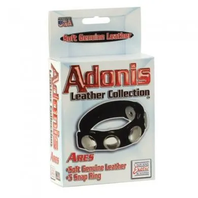 Adonis Leather Collection Ares 5 Snap Ring Seductucom Male Sex Toys