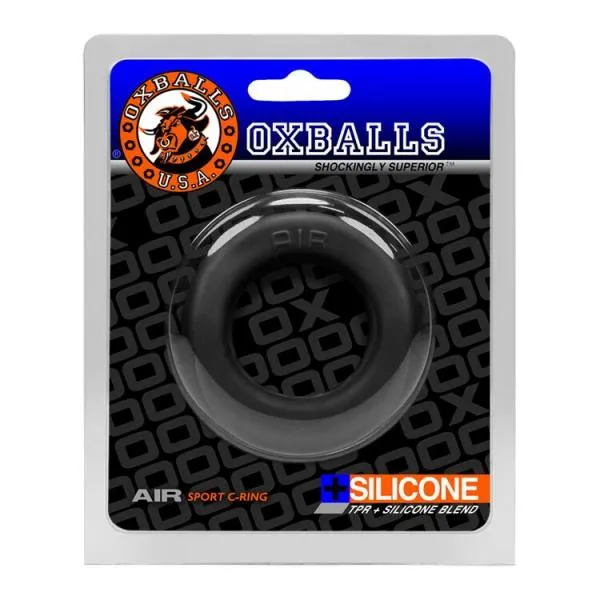 Air Airflow Cock Ring Silicone Tpr Blend Black Oxballs Male Sex Toys