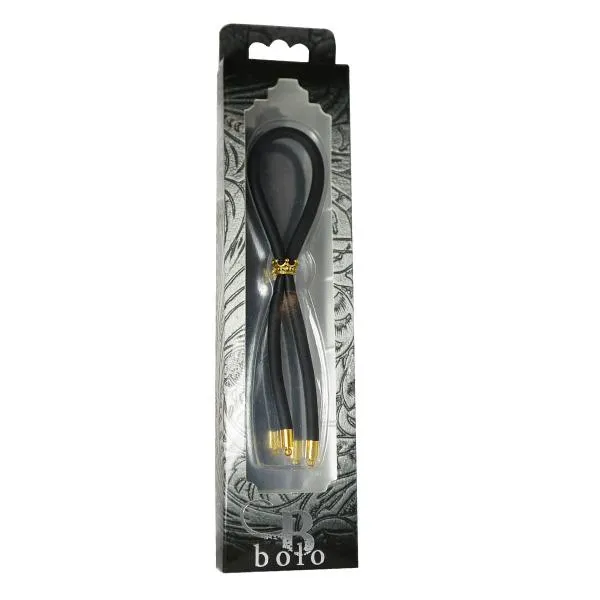 Anal Bolo Erection Enhancement Bolo C Ring Lasso Gold Crown Bead Silicone Black