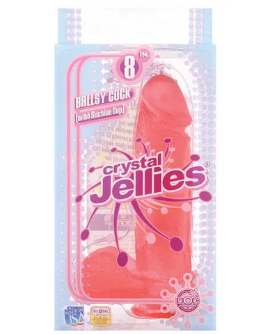 Anal Doc Johnson Crystal Jellies Ballsy CCk 875 Inch Pink Dildo