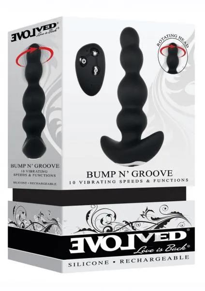 Anal Evolved Bump N Groove Beaded Anal Vibrator Black Evolved