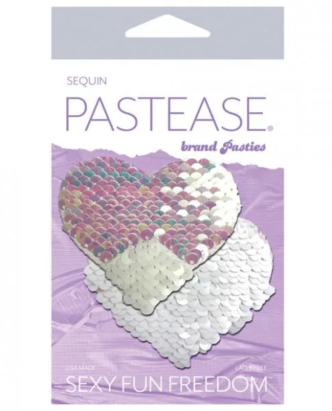 Anal Pastease Pastease Color Changing Flip Sequins Heart PearlWhite OS