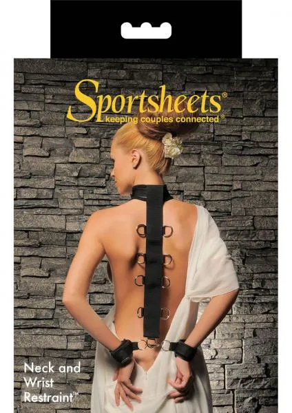 Anal Sportsheets Neck And Wrist Restraint Black