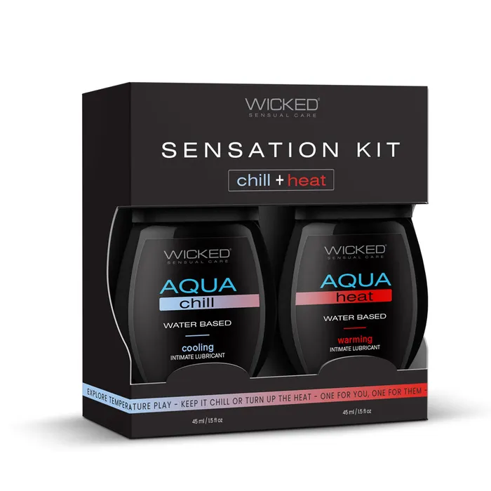 Anal Wicked Wicked Sensation Kit Warming Cooling Water Based Lubricants 2 Pack of 120 ml Bottles