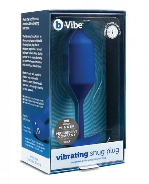 B Vibe Vibrating Weighted Snug Plug Xl 247 G Navy bVibe Male Sex Toys