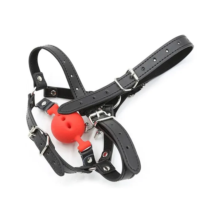 Ball Gag Full Head Harness Breathable Gag with Nose Hook 2 colors Plesur Company Male Sex Toys