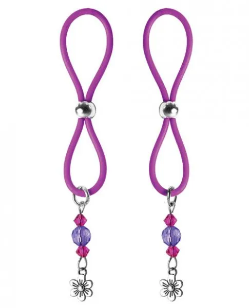 Bijoux de Nip Vibrators Bijoux De Nip Nipple Halos Flower Charm Purple