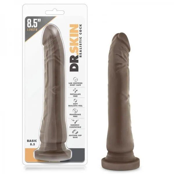 Blush Dildos Dr Skin Basic 85 Inches Realistic Cock Brown Dildo