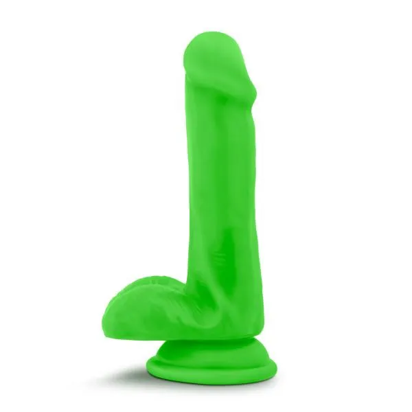 Blush Dildos Neo 6 Inches Dual Density Cock With Balls Neon Green