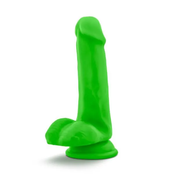 Blush Dildos Neo 6 Inches Dual Density Cock With Balls Neon Green