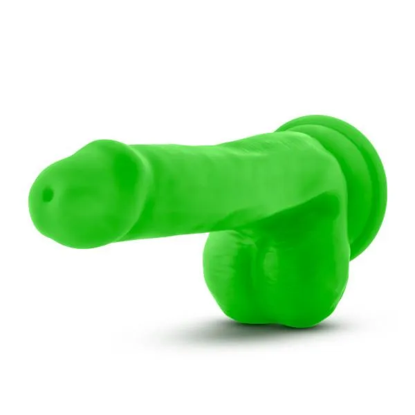 Blush Dildos Neo 6 Inches Dual Density Cock With Balls Neon Green