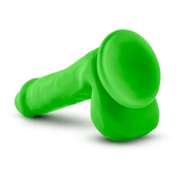 Blush Dildos Neo 6 Inches Dual Density Cock With Balls Neon Green