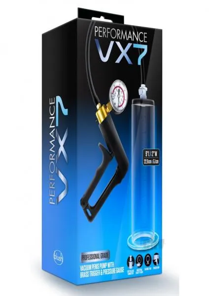 Blush Male Sex Toys Performance Vx7 Vacuum Penis Pump Clear