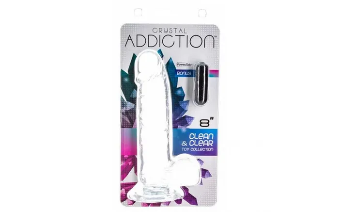 BMS Factory Dildos Addiction Crystal Dildo with Balls 8 Clear