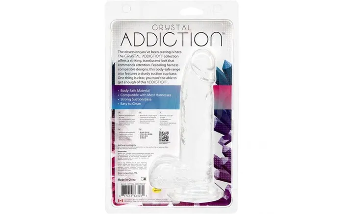 BMS Factory Dildos Addiction Crystal Dildo with Balls 8 Clear