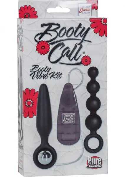 Booty Call Booty Vibro Kit Silicone Remote Control Anal Probes Black 2 Each Booty Call Anal