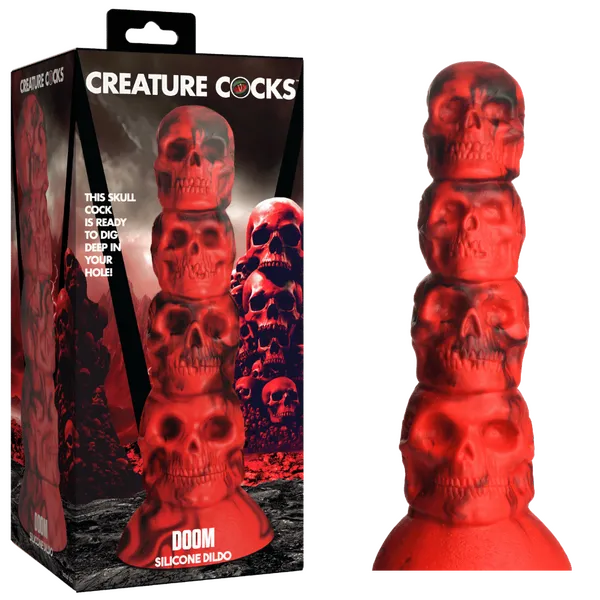 Creature Cocks Doom Silicone Dildo RedBlack XR Brands Dildos