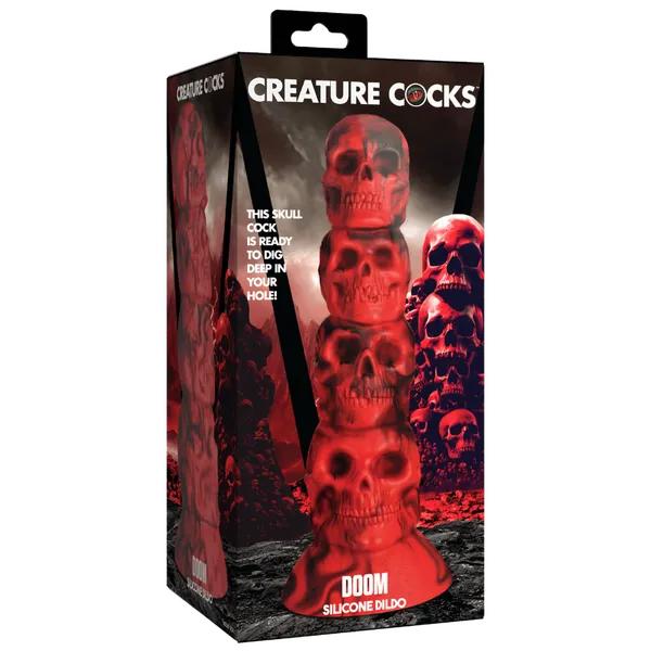 Creature Cocks Doom Silicone Dildo RedBlack XR Brands Dildos