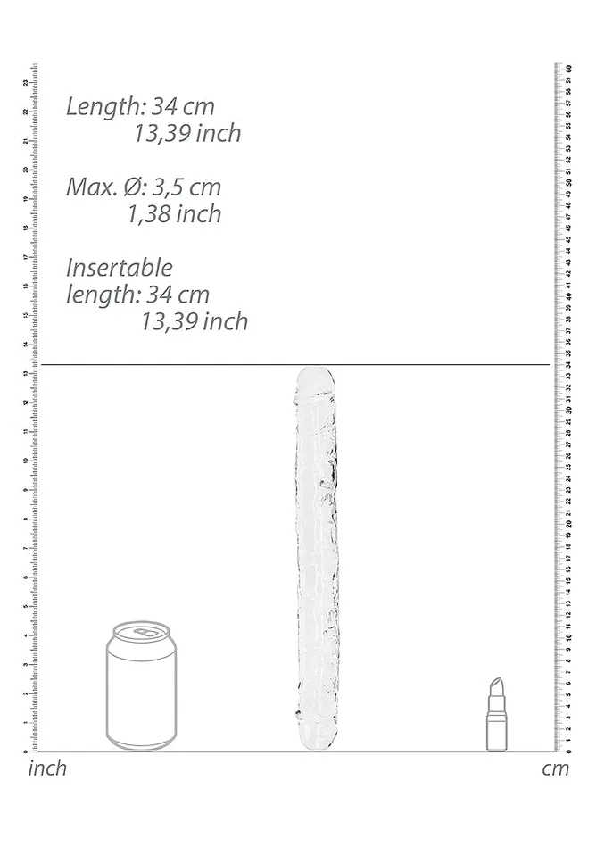 Crystal Clear 13 Double Dong Translucent Realrock Dildos