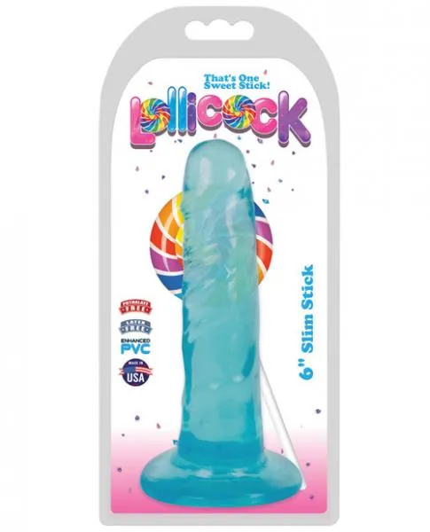 Curve Novelties Dildos Lollicock 6 Inches Slim Stick Dildo Blue Berry Ice