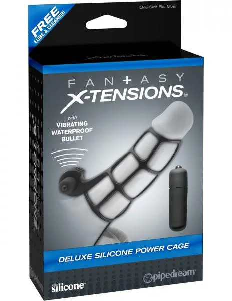 Deluxe Silicone Power Cage Black Pipedream Male Sex Toys