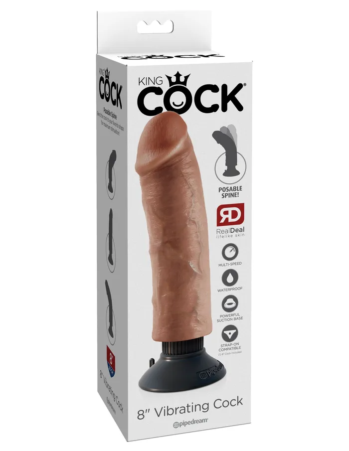 Dildos Adult Time NZ King Cock 8 in Vibrating Cock Tan