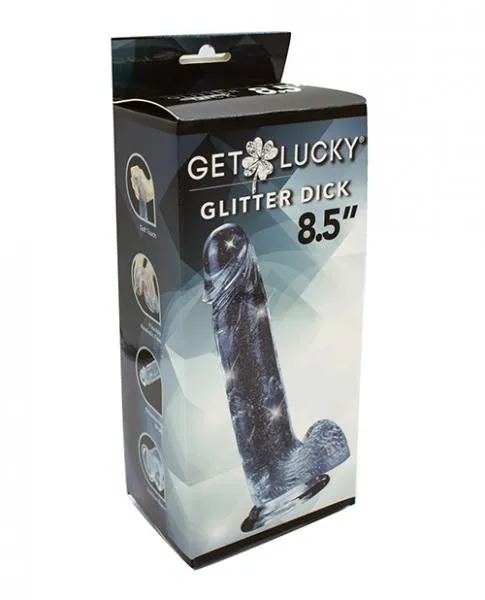 Dildos Get Lucky Get Lucky 85 Real Skin Glitter Dick Clear