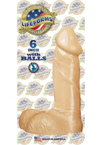 Dildos Lifeforms Collection All American Lifeforms Collection 6 Inch With Balls Beige