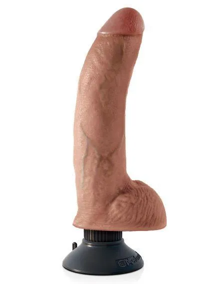 Dildos Pipedream King Cock Vibrating Dildo With Balls 9 Inches Tan