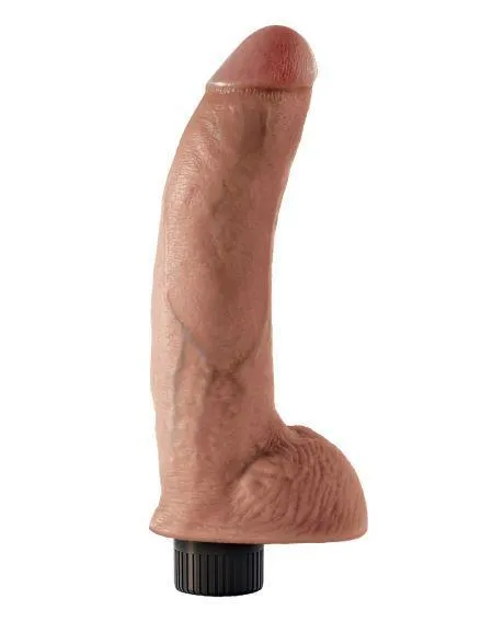 Dildos Pipedream King Cock Vibrating Dildo With Balls 9 Inches Tan