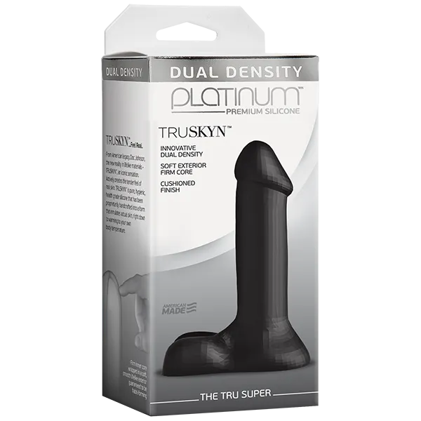 Dildos Platinum Premium Silicone Platinum Truskyn Tru Super 7 Inches Dildo Black