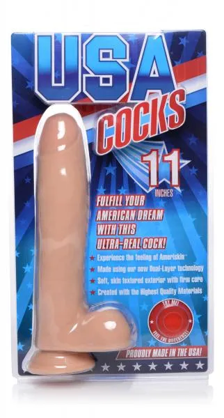 Dildos USA Cocks Usa Cocks 11 Inches Ultra Real Dual Layer Suction Cup Dildo