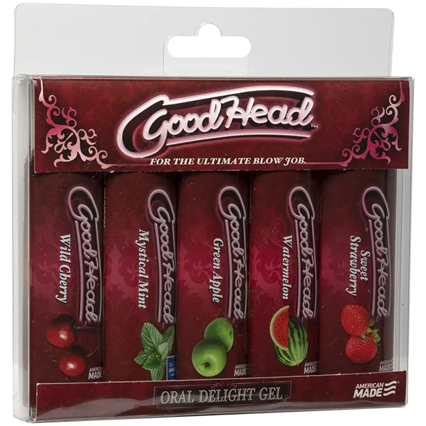 Doc Johnson Enhancers Goodhead Oral Delight Gel Assorted Flavors 5 Pack 1oz