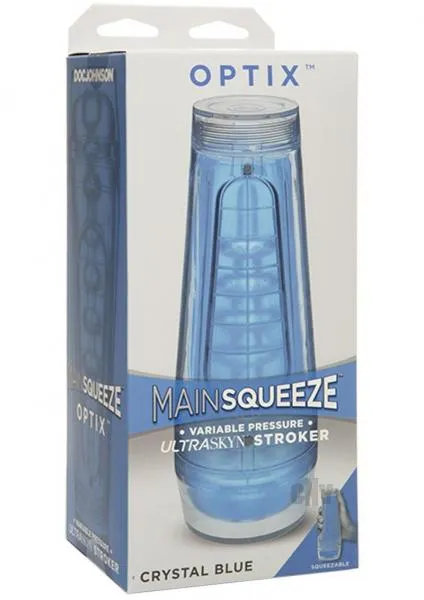 Doc Johnson Male Sex Toys Main Squeeze Optix Crystal Blue Masturbator