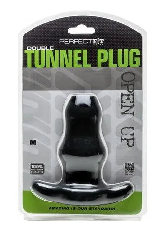 Double Tunnel Plug Black Medium Perfect Fit Anal