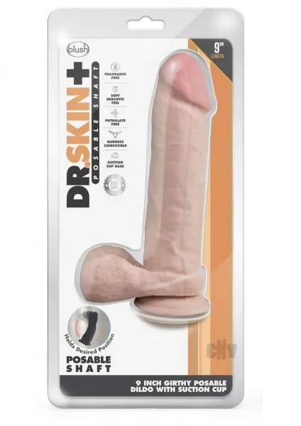 Dr Skin Plus Thick Pose Dildo 9 Vanilla Seductucom Dildos