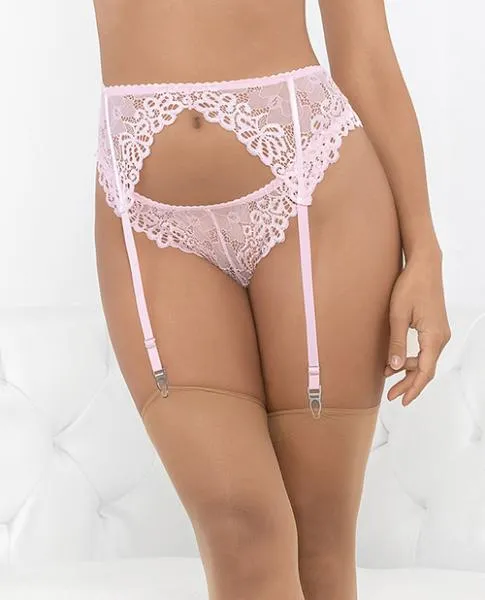 Escante Lace Romance Garterbelt Pink Sm Vibrators