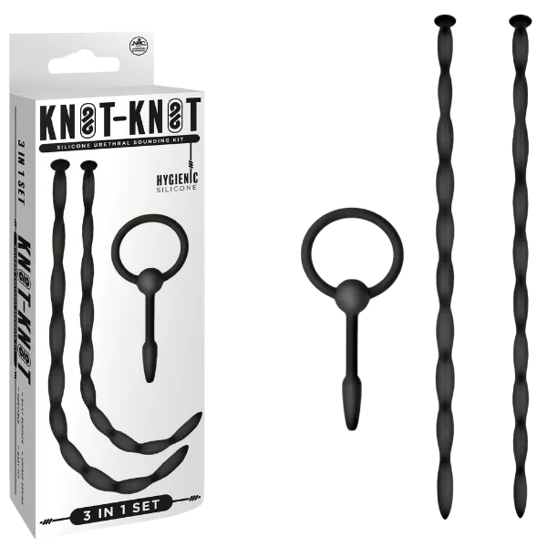 Excellent Power Anal KnotKnot Silicone Urethral Sounding Kit Twist Black