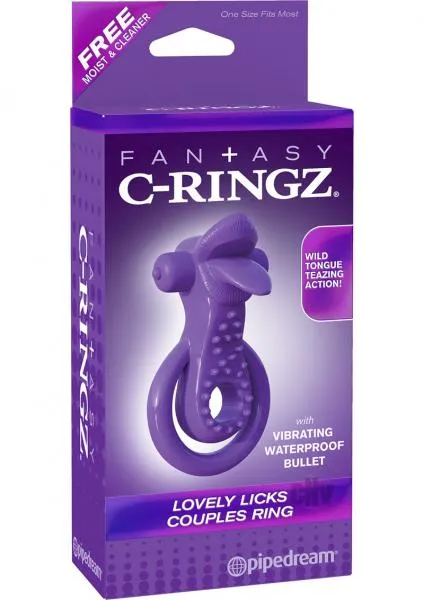 Fantasy C Ringz Lovely Licks Couples Ring Purple Pipedream Vibrators