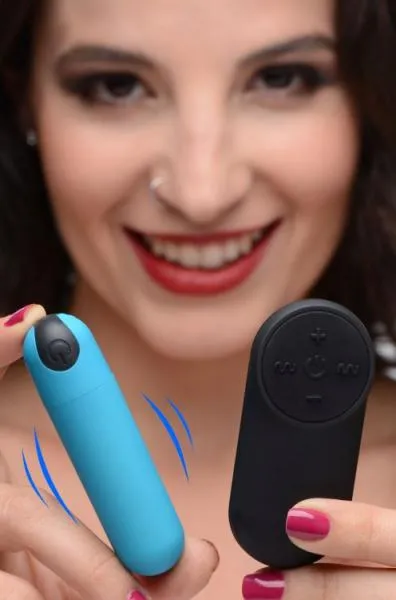 Female Sex Toys Bang Bang Vibrating Bullet W Remote Control Blue