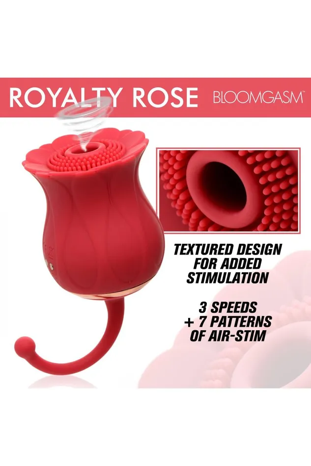 Female Sex Toys Royalty Rose Textured Suction Clit Stimulator Sd