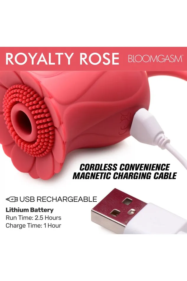 Female Sex Toys Royalty Rose Textured Suction Clit Stimulator Sd