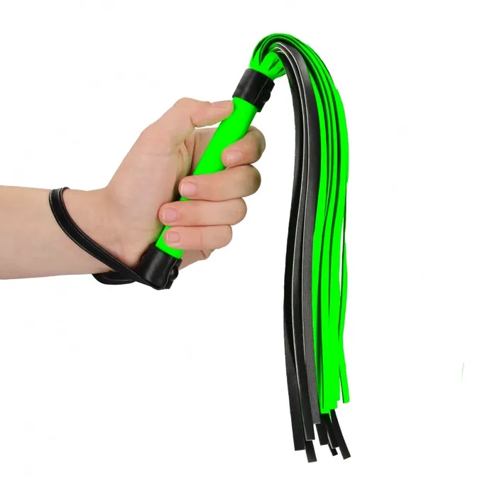 Female Sex Toys Shots Toys Ouch Glow in the Dark Flogger Green