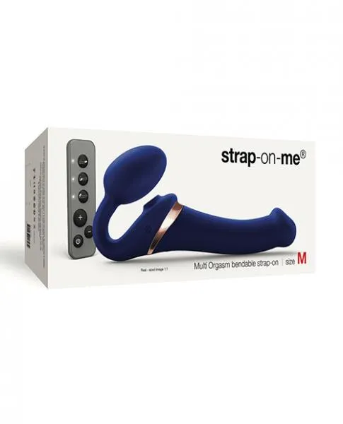 Female Sex Toys Strap On Me Multi Orgasm Bendable Strapless Strap On Medium Night Blue StrapOnMe