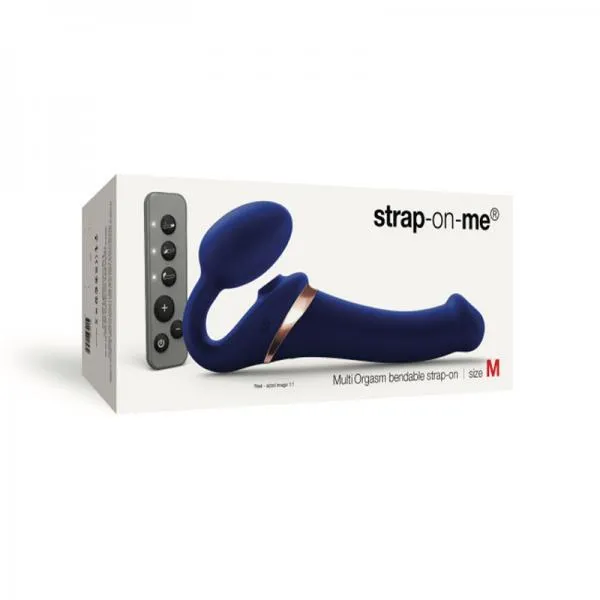 Female Sex Toys Strap On Me Multi Orgasm Bendable Strapless Strap On Medium Night Blue StrapOnMe