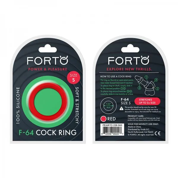 Forto Male Sex Toys Forto F 64 40mm 100 Silicone Ring Wide Sm Red