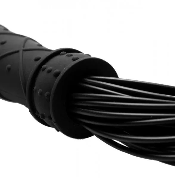 Frisky Anal Punish Me Silicone Flogger Black