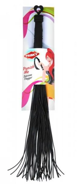 Frisky Anal Punish Me Silicone Flogger Black